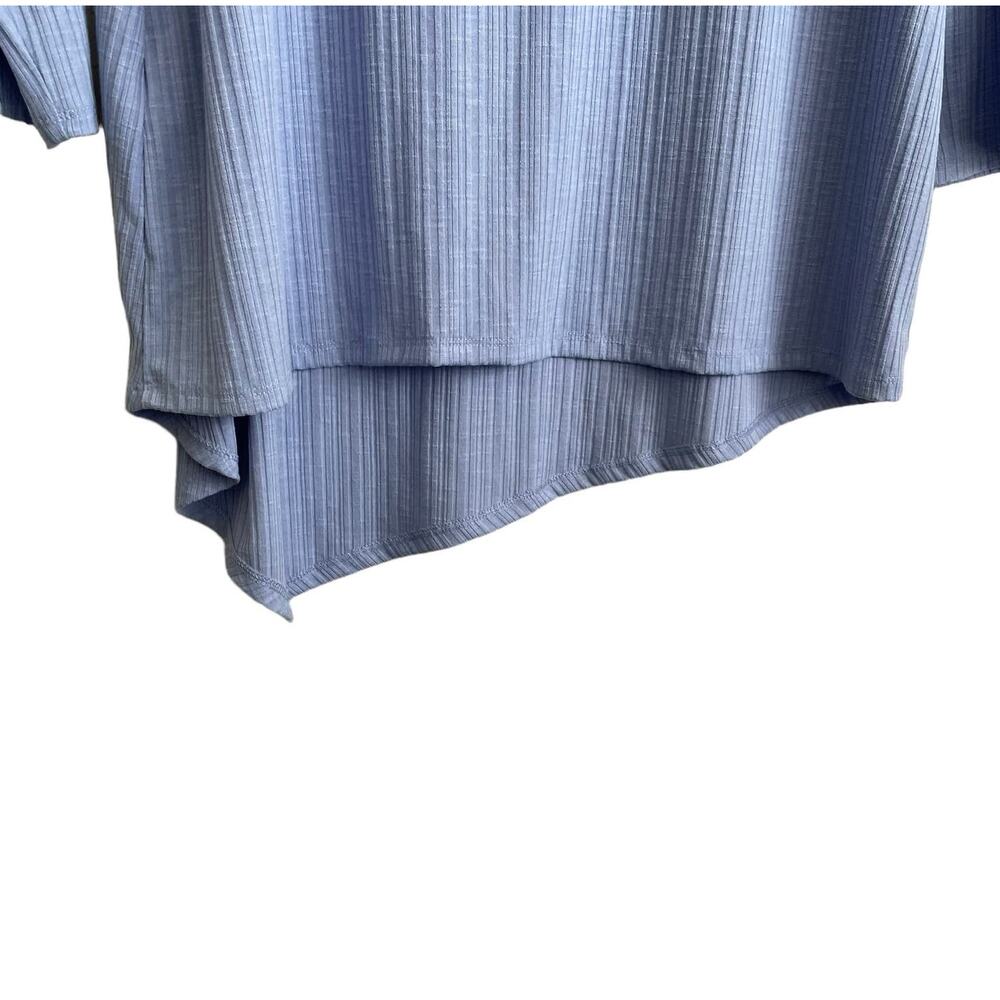 Chicos Top Women‎ L Purple Crew Neck 3/4 Sleeve Textured Fabric Stretch Workwear - Picture 4 of 10